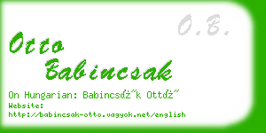 otto babincsak business card